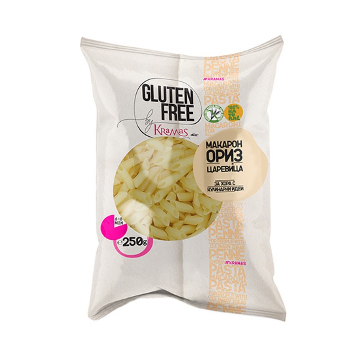 Макарони без глутен Kramas, Пене от ориз и царевица, 0,250 g