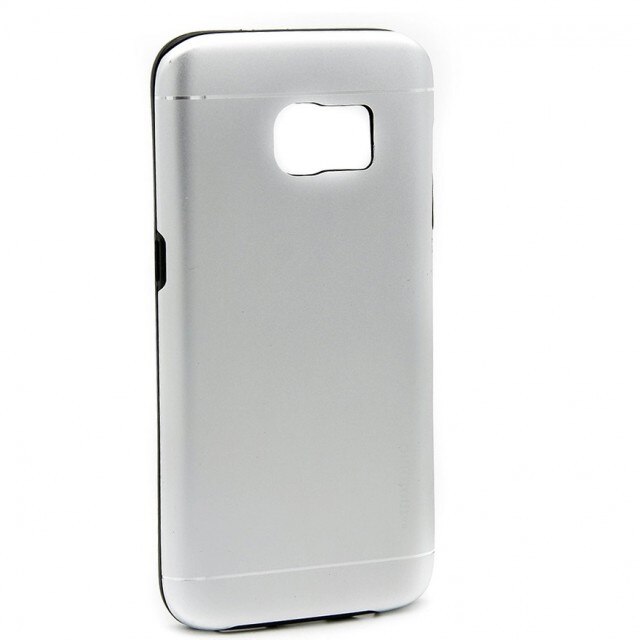 Capac de protectie Motomo V2 pentru Samsung Galaxy S7, TPU moale si aluminiu, argintiu