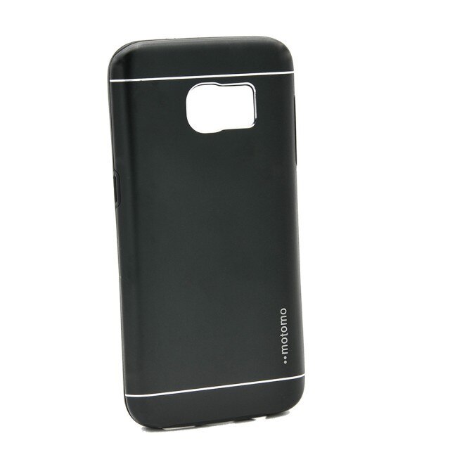 Capac de protectie Motomo V2 pentru Samsung Galaxy S6 Edge, TPU moale si aluminiu, negru