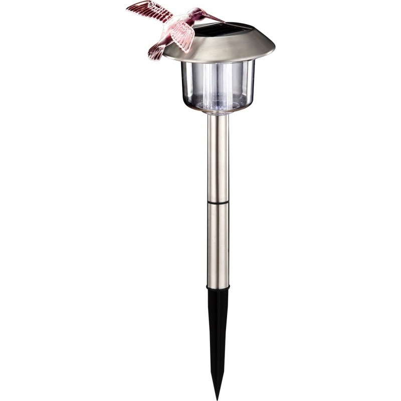 Stalp decorativ, ProCart, incarcare solara, LED RGB, culoare argintiu