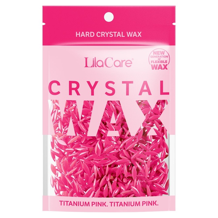 Депилиращ восък еластични гранули 100 g LilaCare Crystal Wax Titanium Pink