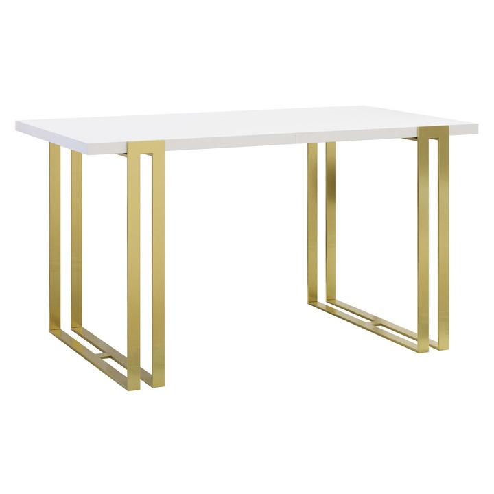 Masa extensibila Fowiq Auriu, 140-240x80x76, Mirjan 24, auriu / alb