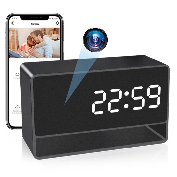 IUni IP27 Mini asztali kémkamera, Wi-Fi, 4K nézet, éjszakai látás, mozgásérzékelő