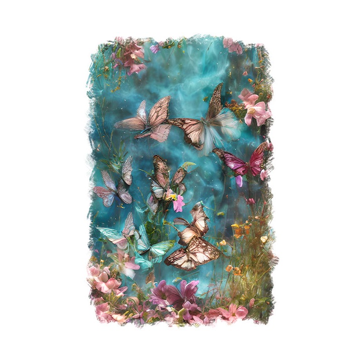 Sticker decorativ, Fluturi, Roz, 85 cm, 9076ST