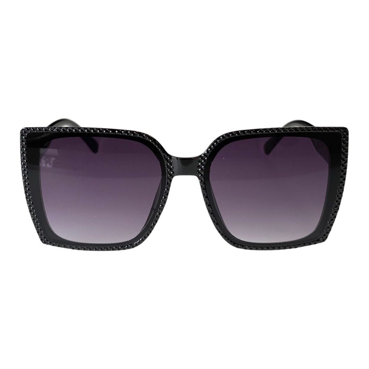 Ochelari de soare, Femei, Oversize, Lentila patrata, UV400, Negru