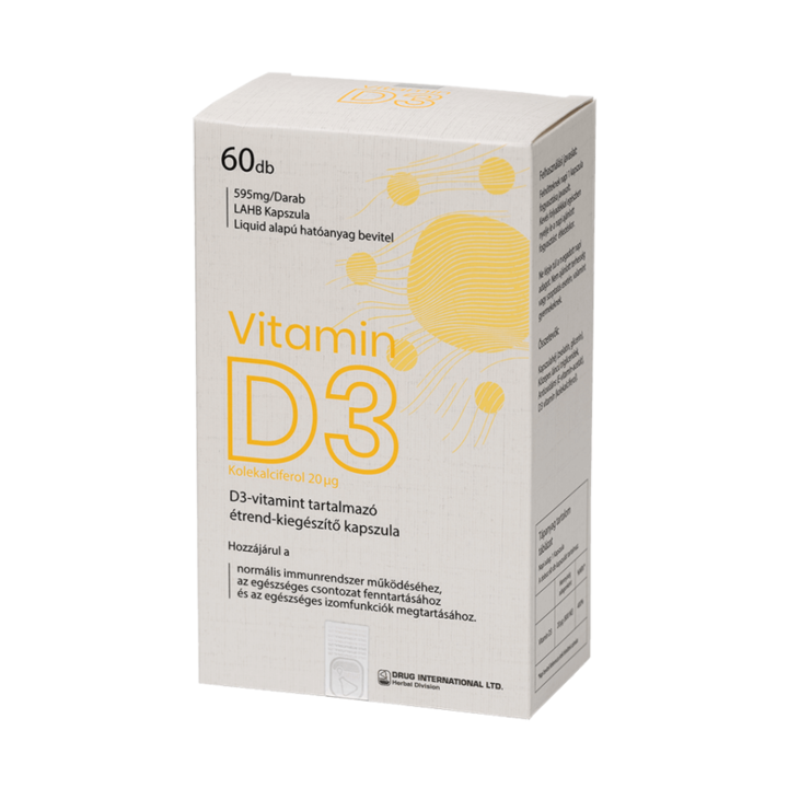 D3 Vitamin, Bio Vitality, kapszula 60db Étrend-kiegészítő