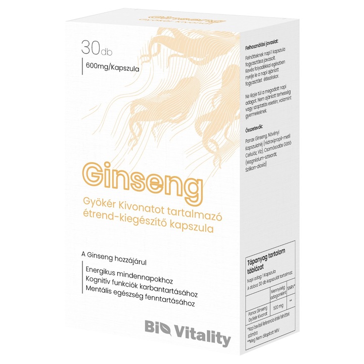 Ginseng Bio Vitality kapszula 30db Étrend-kiegészítő