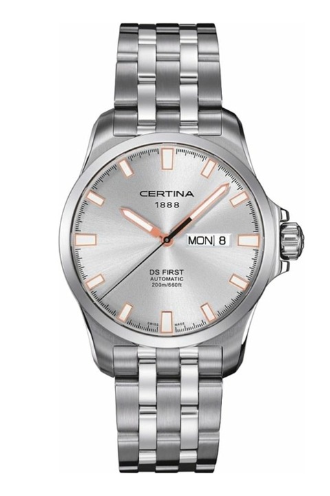 Certina, Автоматичен часовник от неръждаема стомана, Сребрист