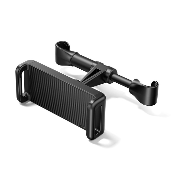 Suport auto cu montare pe tetiera, reglabil, pentru telefoane si tablete de la 4.7 pana la 12.9 inch, cu rotire de 360 de grade - culoare negru
