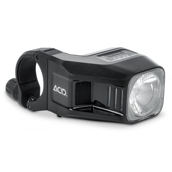 Lumina de fata pentru bicicleta, Acid, Plastic, 57x64x42 mm, 4 moduri iluminare, Negru
