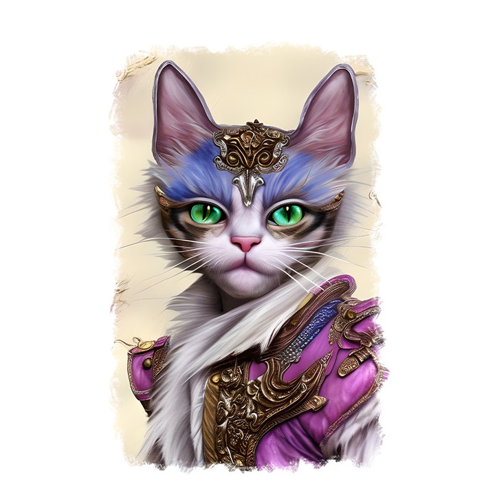 Sticker decorativ, Pisica, Mov, 85 cm, 9171ST