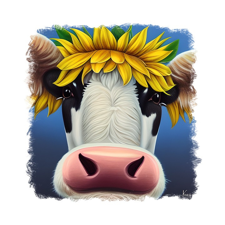 Sticker decorativ, Vacuta, Alb, 55 cm, 9247ST