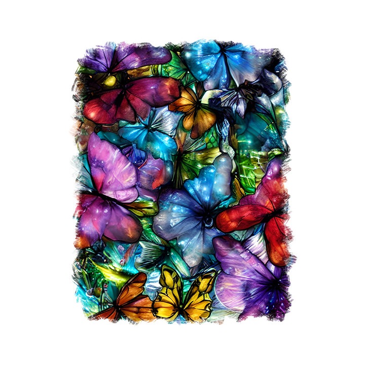 Sticker decorativ, Fluturi, Multicolor, 70 cm, 9264ST