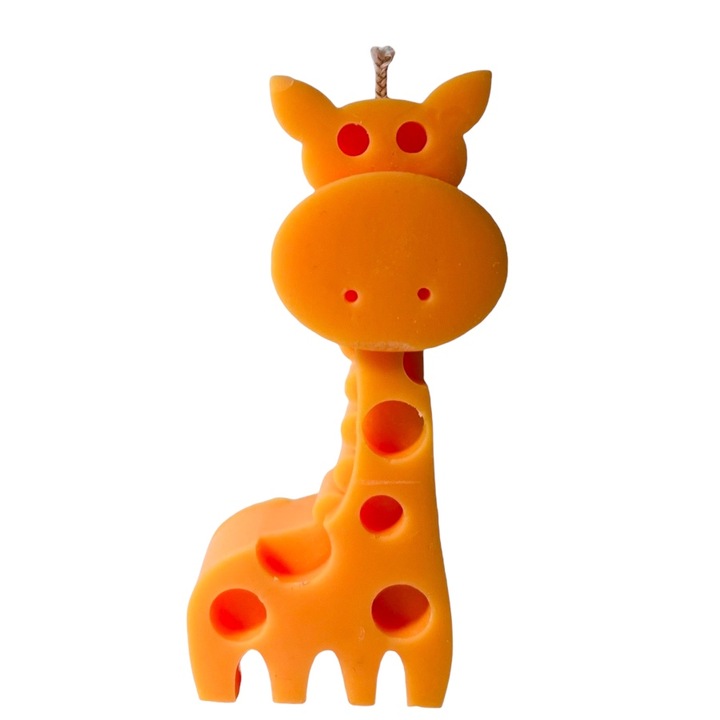 Ароматизирана декоративна свещ/Marturie GIRAFFE от 100% натурален соев восък, Orange Festival Scent, 3x11x5 cm, Orange, 35 g