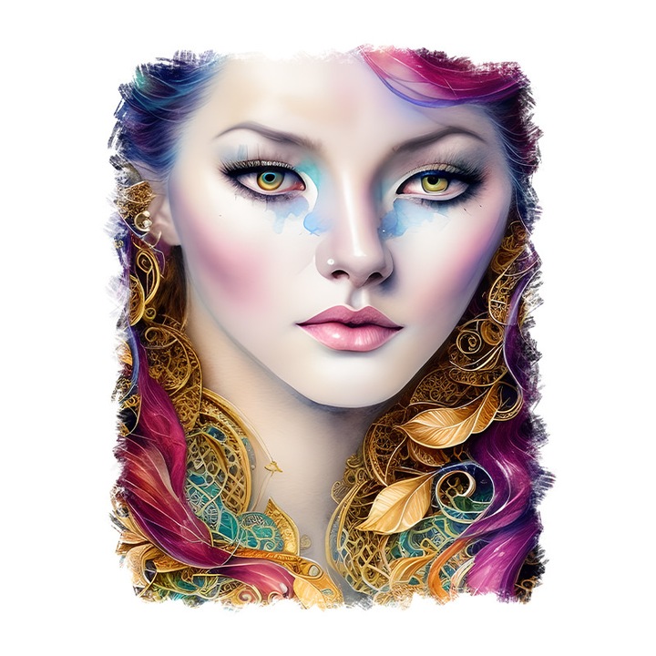 Sticker decorativ, Printesa, Mov, 70 cm, 9232ST