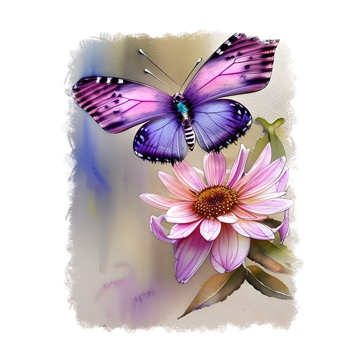 Sticker decorativ, Fluturi, Mov, 70 cm, 9359ST