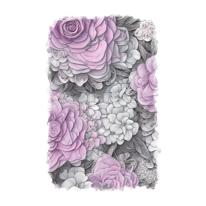 Sticker decorativ, Trandafiri, Mov, 85 cm, 9367ST