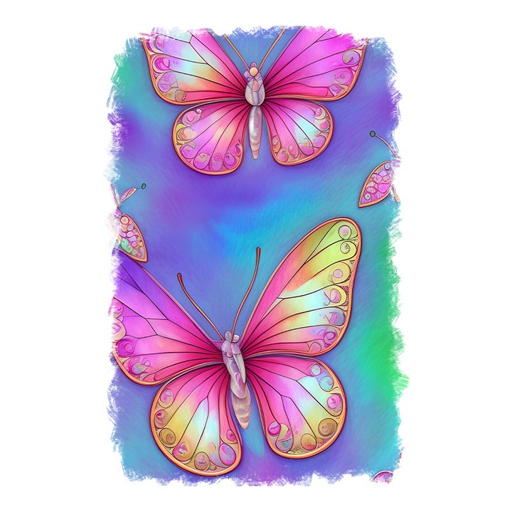 Sticker decorativ, Fluturi, Roz, 85 cm, 9383ST