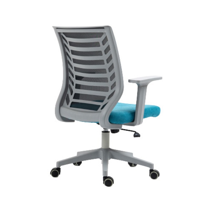 Scaun birou Kring Seth, mesh, inaltime reglabila, Negru/Albastru