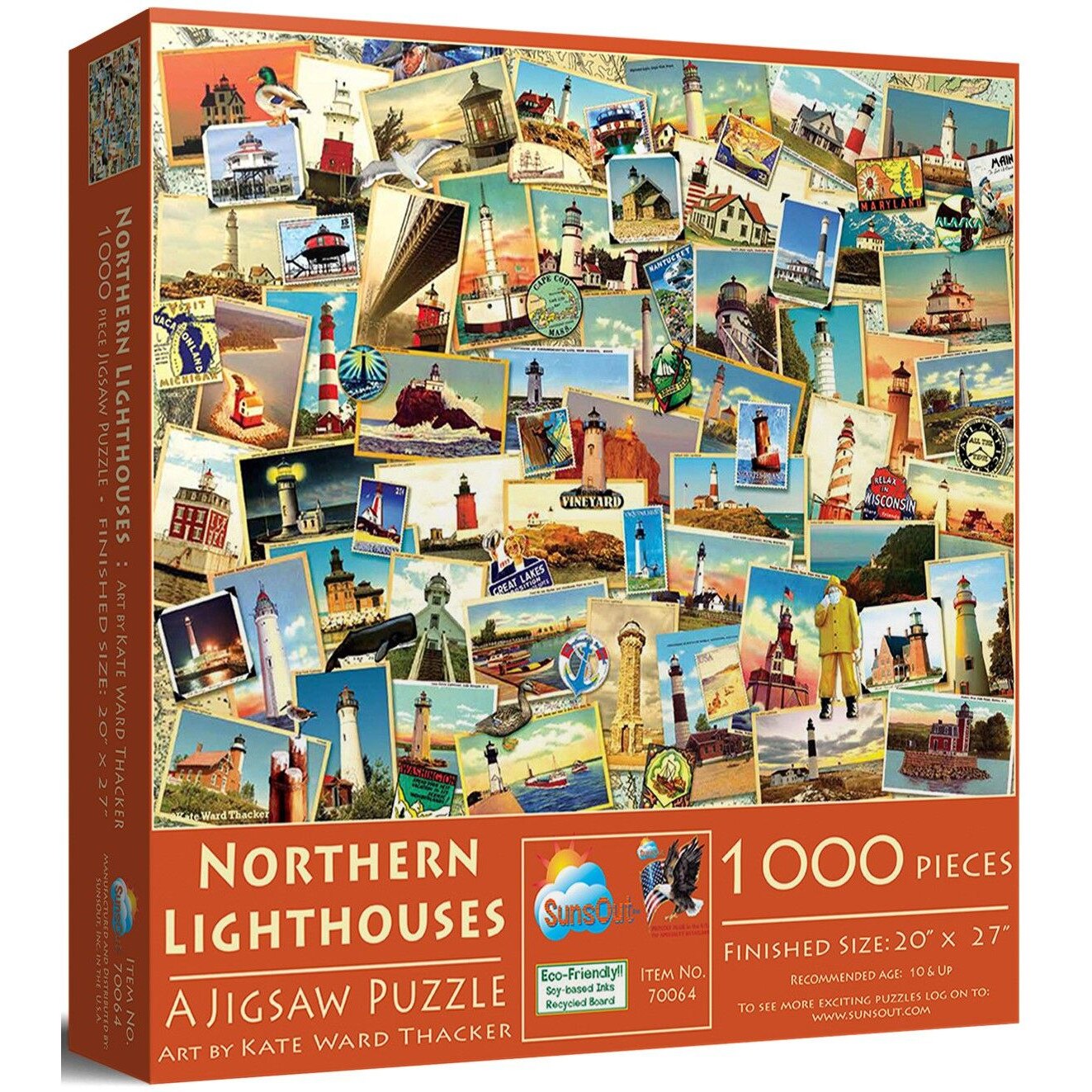 Puzzle SunsOut din 1000 de piese - Colaj cu faruri - eMAG.ro