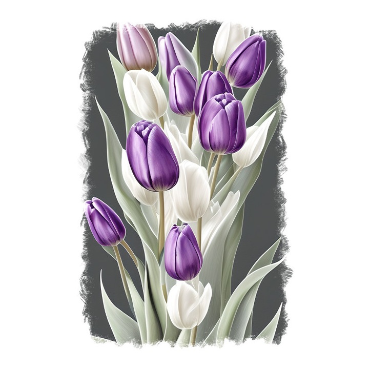 Sticker decorativ, Lalele, Mov, 85 cm, 9419ST