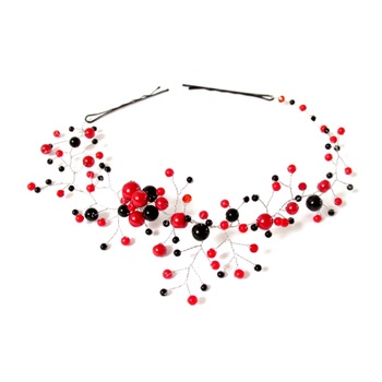 Accesoriu par rosu si negru asimetric pentru nunta sau evenimente Accesoriu par rosu si negru asimetric pentru nunta sau evenimente