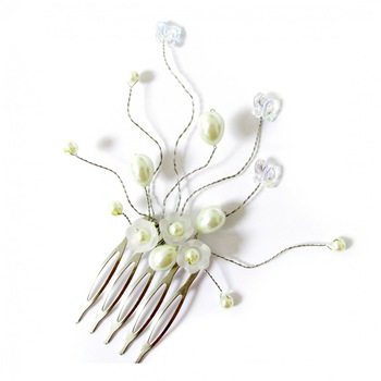 Accesoriu pieptene par ivory cu cristale swarovski mireasa sau evenimente Accesoriu pieptene par ivory cu cristale swarovski mireasa sau evenimente