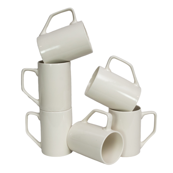 6 db-os csésze készlet, Cesiro, 400 ml, Porcelán, Krém