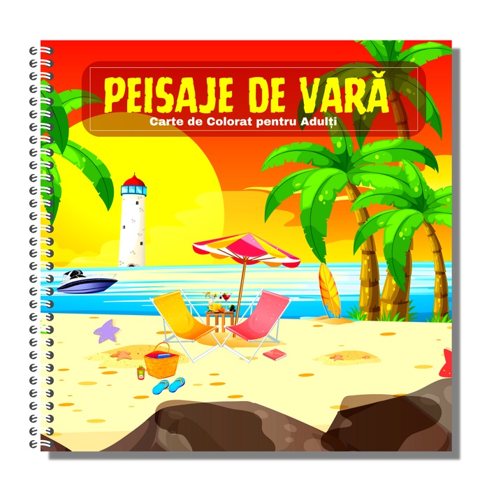 Carte de Colorat pentru Adulti, Peisaje de Vara, 104 Pagini