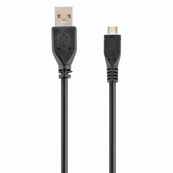 Cablu alimentare si date Gembird, USB 2.0 (T) la Micro-USB 2.0 (T), 3m, Negru, CCP-mUSB2-AMBM-10