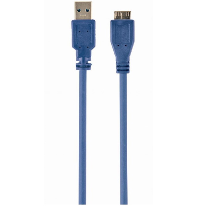 Кабел за захранване и данни на Gembird, USB 3.0 (T) към Micro-USB 3.0 (T), 3 м, син, CCP-mUSB3-AMBM-10