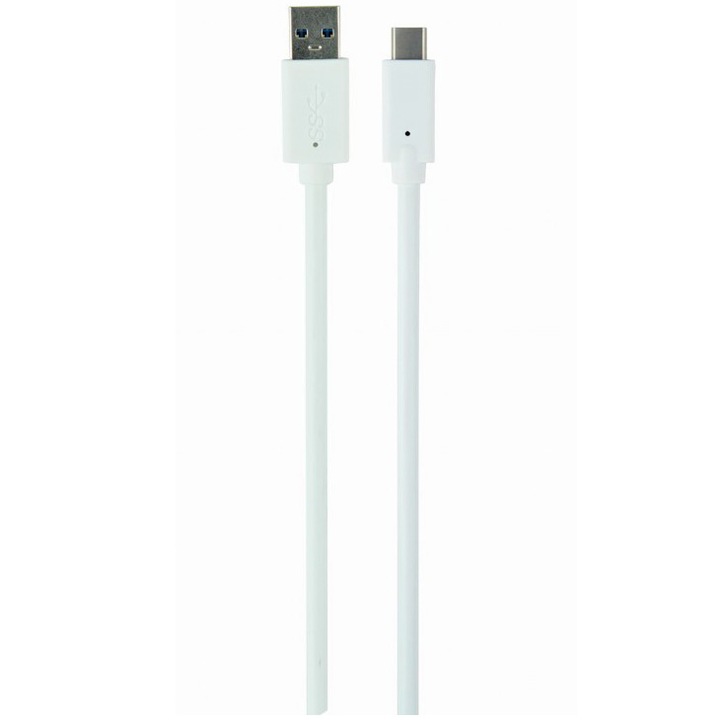 Gembird táp- és adatkábel, USB 3.0 (T) – USB 3.1 Type-C (T), 36 W, 0,1 m, fehér, CCP-USB3-AMCM-W-0,1 M