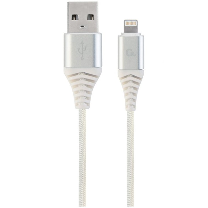 Gembird táp- és adatkábel, USB 2.0 (T) - Lightning (T), 1 m, fehér, CC-USB2B-AMLM-1M-BW2