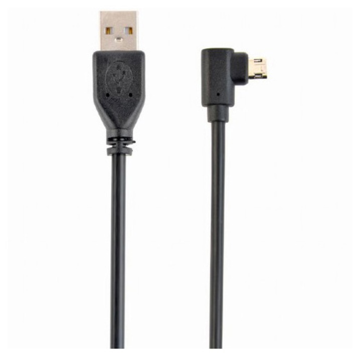 Cablu alimentare si date Gembird, USB 2.0 (T) la Micro-USB 2.0 (T) 1.8m, conectori auriti, Negru, CCB-USB2-AMmDM90-6