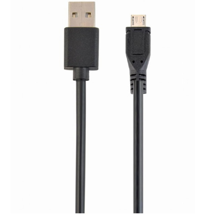 Cablu alimentare si date Gembird, USB 2.0 (T) la Micro-USB 2.0 (T), 1m, conectori auriti, Negru, CC-mUSB2D-1M