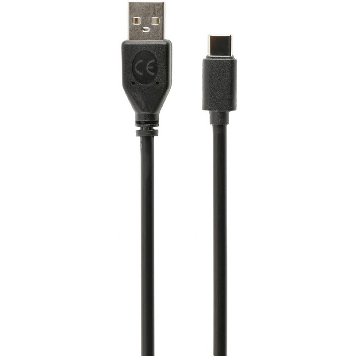 Кабел за захранване и данни на Gembird, USB 2.0 (T) към USB 2.0 Type-C (T), 1,8 м, черен, CCP-USB2-AMCM-6