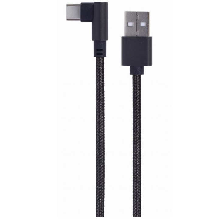 Gembird táp- és adatkábel, USB 2.0 (T) – USB 2.0 Type-C (T), 0,2 m, fekete, CC-USB2-AMCML-0,2M