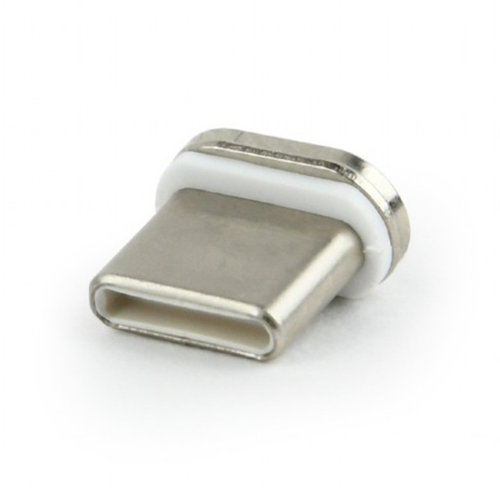 Магнитна глава за кабел Gembird, USB 2.0, USB Type-C (T), бяла, CC-USB2-AMLM-UCM