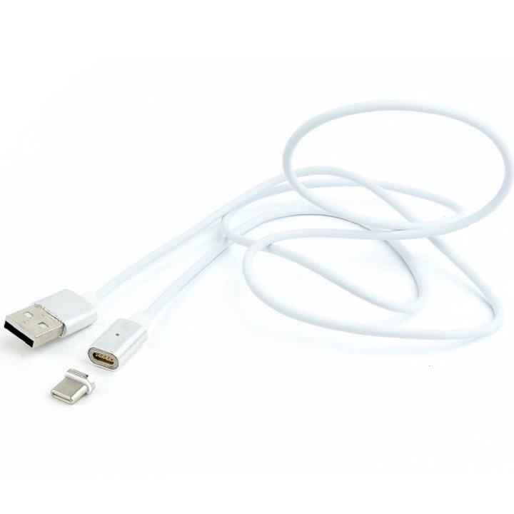Gembird táp- és adatkábel, USB 2.0 (T) – USB 2.0 Type-C (T), 1 m, fehér, CC-USB2-AMUCMM-1M