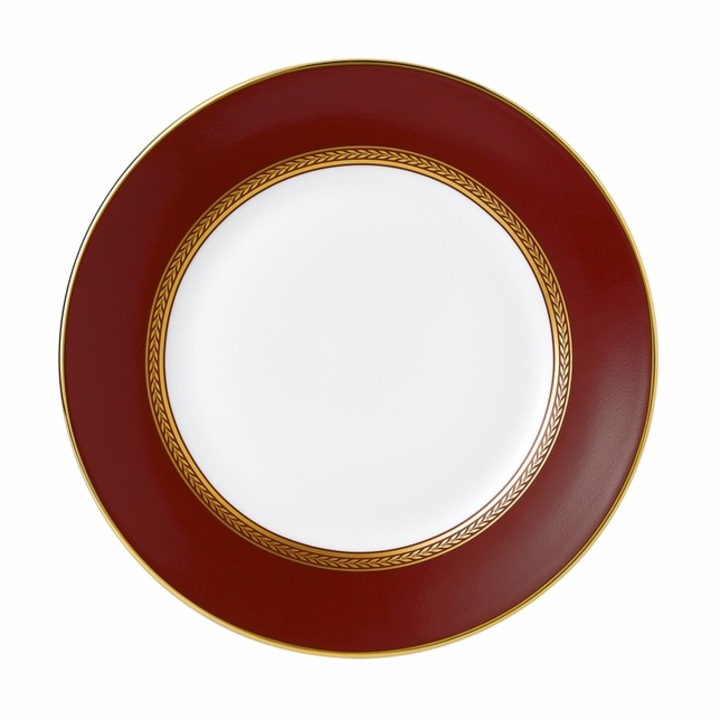 Farfurie desert, portelan Wedgwood, Renaissance Red, 20 cm, rosu/alb