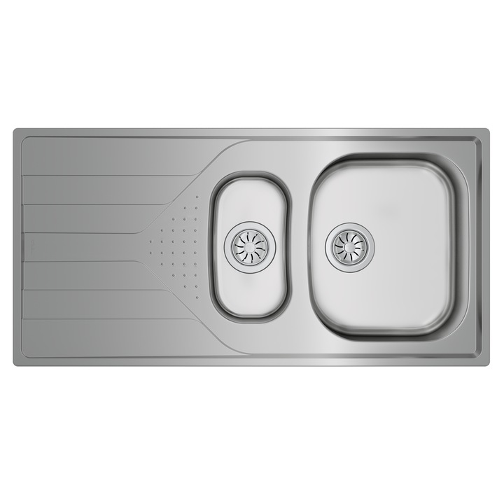 Chiuveta din inox Teka UNIVERSE 60 T-XP 1½B 1D, 1000 mm x 500 mm, 1,5 cuve, Reversibila, Inox lucios