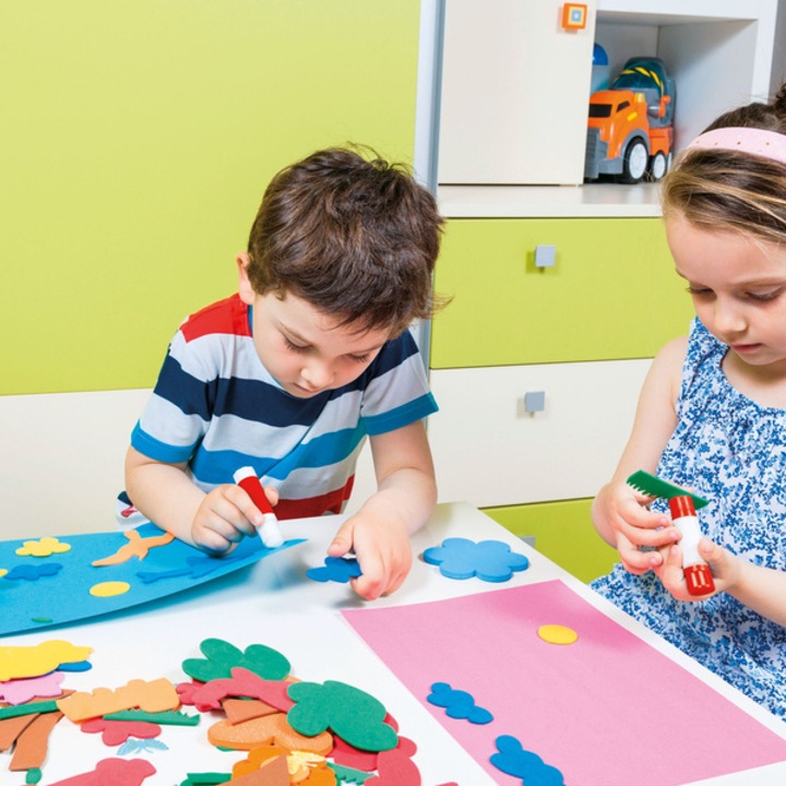 Coli APLI, din spuma EVA cu sclipici, grosime 2 mm, 4 coli/set