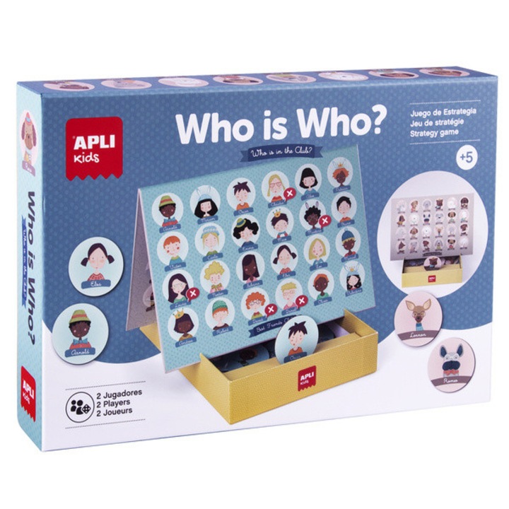 Joc Who is Who 2 in 1, cu tabla reversibila, 48 de piese, APLI, 5 ani+