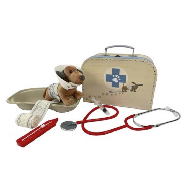Комплект за игра на ветеринар, Egmont Toys®, Плюшено кученце, Многоцветен