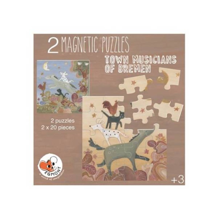 Puzzle - Muzicantii din Bremen, Egmont Toys®, Magnetic, 3 ani+, Multicolor