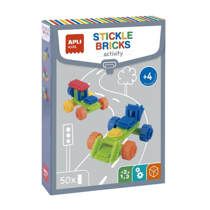Set 50 blocuri constructie, Apli Kids, Multicolor
