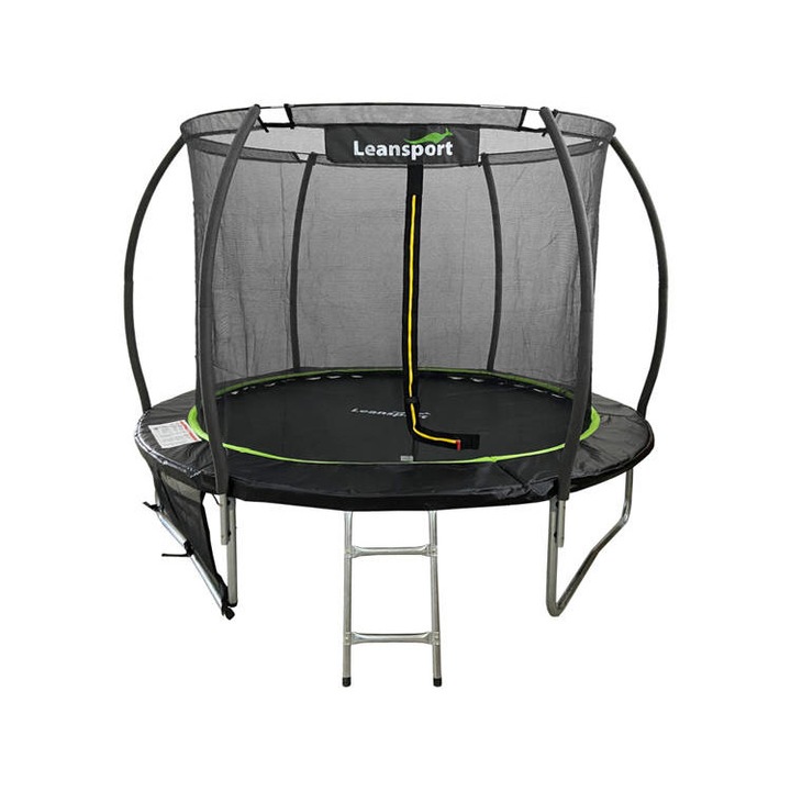 Trambulina, LEAN Sport, Otel, 305 x 180 x 76cm, Negru/Verde