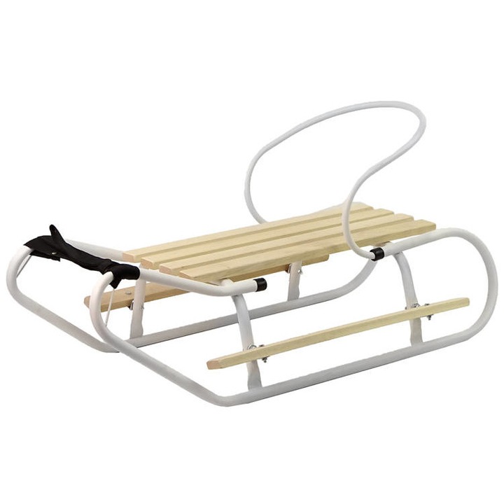 LeanToys import szán, acél/fa, 83 cm, fehér/bézs