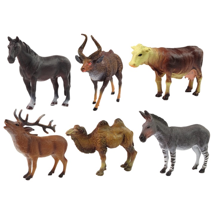 Комплект от 6 фигурки, Leantoys, 12 см x 10 см x 4 см, многоцветни