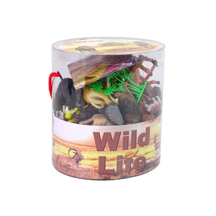 Set 34 piese figurine animale Import Lean Toys, Plastic, 3 ani+, Multicolor